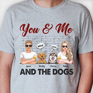 Toi, moi et les chiens - Cadeau pour couple, mari et femme - T-shirt unisexe personnalisé, sweat à capuche