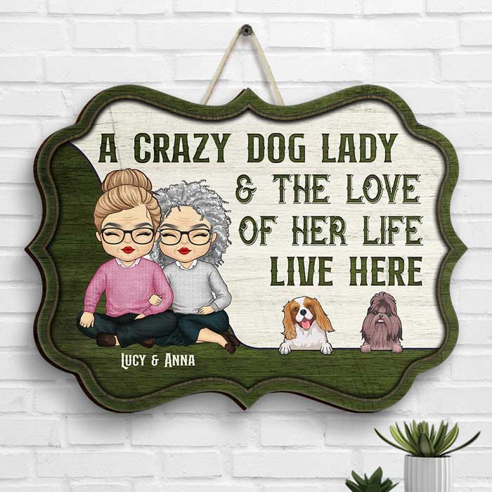 Un papa chien grincheux et son amour - Panneau en bois personnalisé - Cadeau pour couples, mari et femme
