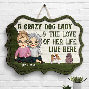 Un papa chien grincheux et son amour - Panneau en bois personnalisé - Cadeau pour couples, mari et femme