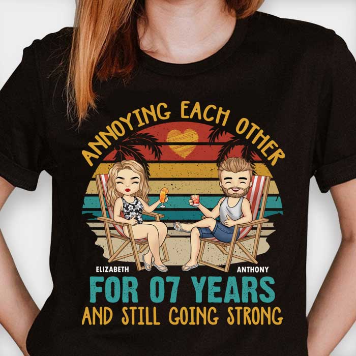 Couple s'agaçant mutuellement - T-shirt et sweat à capuche unisexe personnalisé - Cadeau pour couple, mari et femme