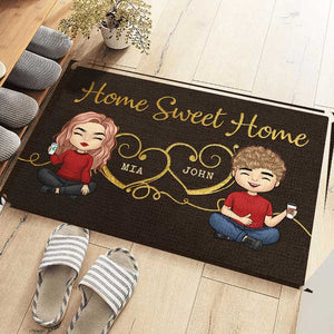 Home Sweet Home - Cadeau pour couple, mari et femme - Tapis décoratif personnalisé