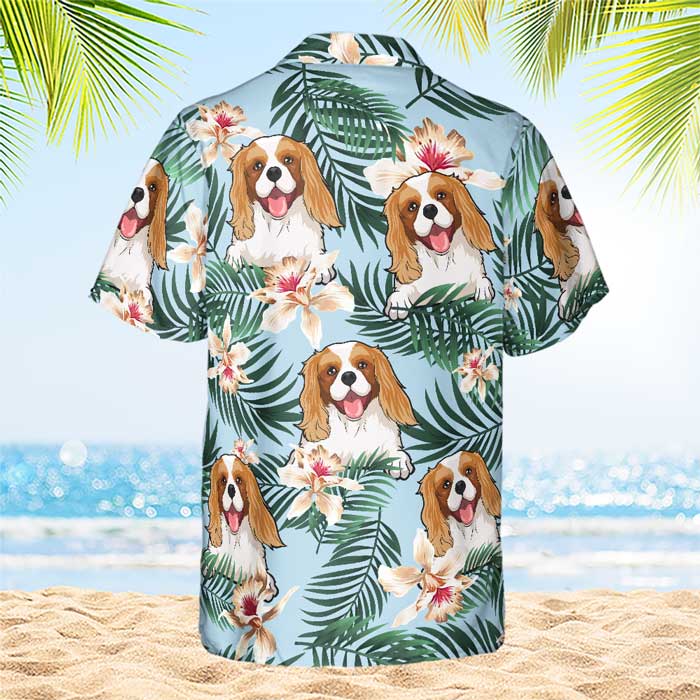 Été chaud avec chien - T-shirt hawaïen personnalisé - Cadeau pour les amoureux des animaux