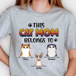 This Cat Dad Belongs To - Gift for Cat Dad, Cat Mom - Personalized Unisex T-Shirt, Hoodie.