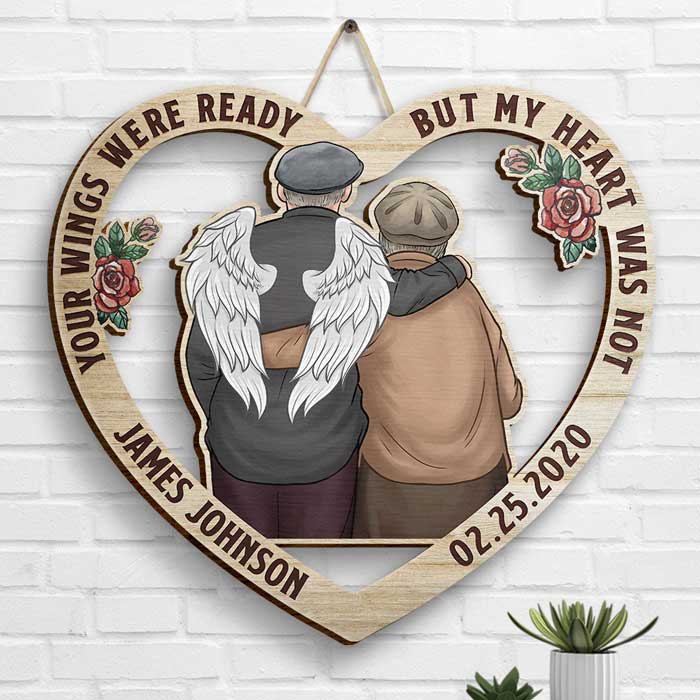 Always On My Mind, Forever In My Heart - Personalized Shaped Wood Sign.