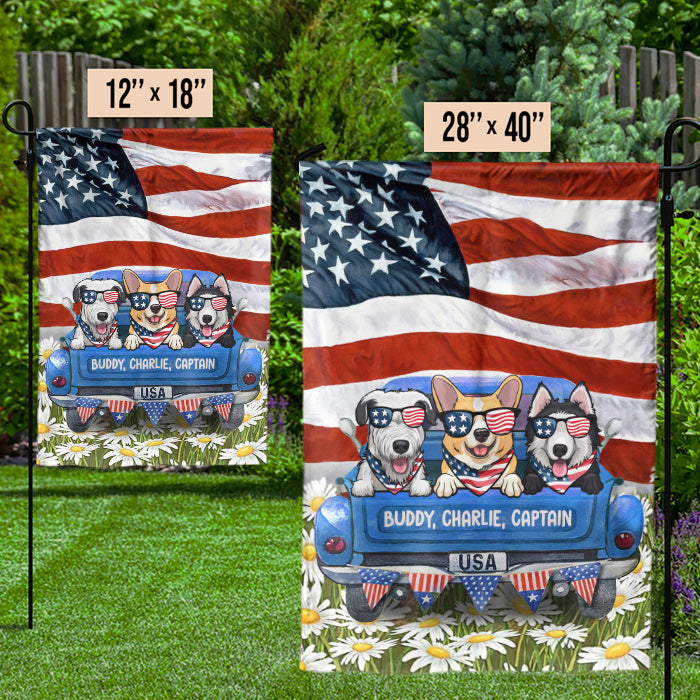 Happy Independence Day For Dogs - 4th Of July Decoration - Personalized Dog Flag.