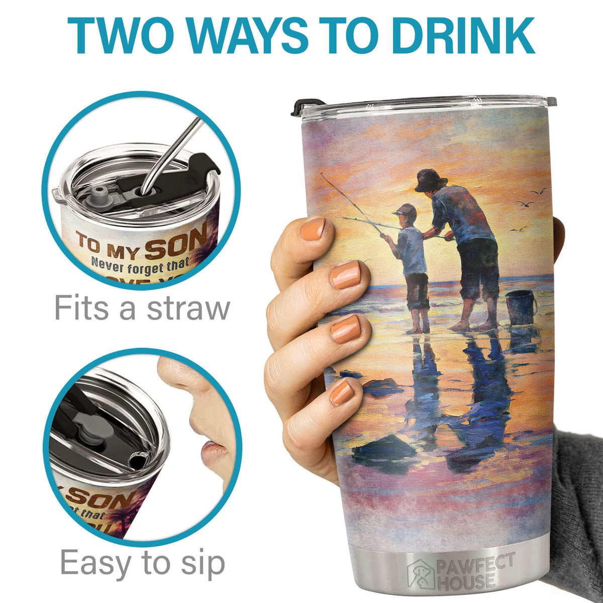 Apprends de tout, tu peux être l'homme que je sais que tu peux être - Tumbler - À mon fils, cadeau pour fils, cadeau fils de papa, cadeau d'anniversaire pour fils