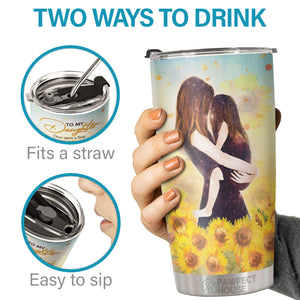 Quand j'ai demandé un ange à Dieu, il m'a envoyé toi - Tumbler - À ma fille, cadeau pour fille, cadeau de maman pour fille, cadeau d'anniversaire pour fille