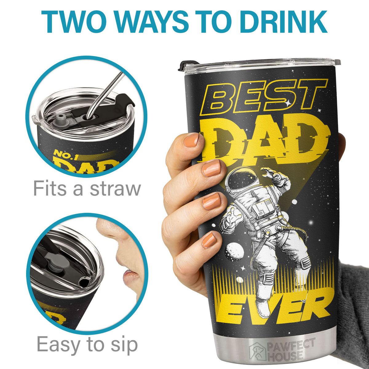 Meilleur papa de tous les temps, Valeurs nutritionnelles du papa n° 1 - Gobelet - À mon papa, Cadeau pour papa, Cadeau papa de la part de sa fille et de son fils, Cadeau d'anniversaire pour papa