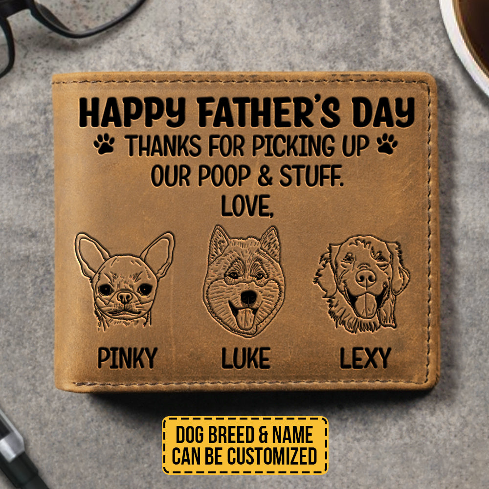 Cher papa chien, on t'aime ! - Portefeuille à deux volets personnalisé - Cadeau pour papa