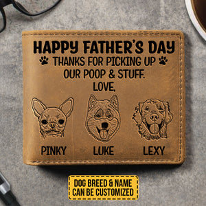Cher papa chien, on t'aime ! - Portefeuille à deux volets personnalisé - Cadeau pour papa