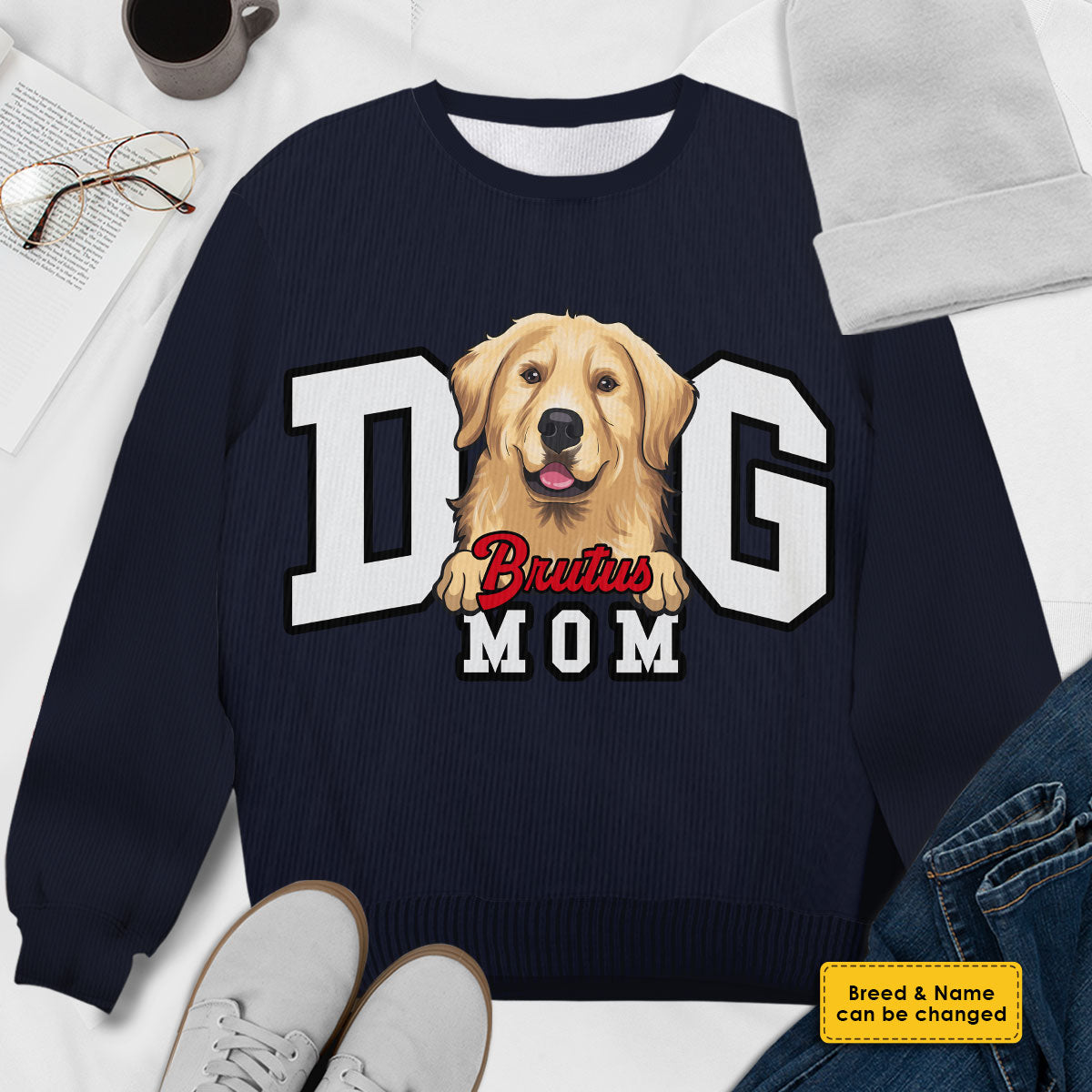 Proud Dog Mom - Gift For Dog Mom - Personalized All-Over-Print Sweatshirt.