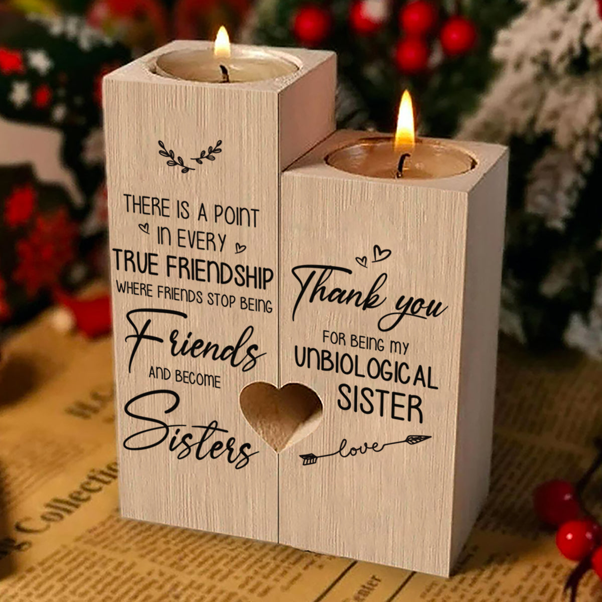 True Friendship Makes Friends Become Sisters - Candle Holder.