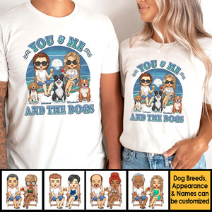 Toi, moi et les chiens - T-shirt unisexe personnalisé, sweat à capuche, sweat-shirt - Cadeau pour couple, mari, femme, anniversaire, fiançailles, mariage, cadeau de mariage