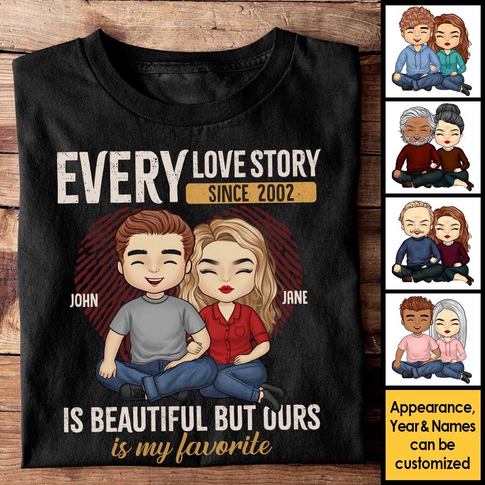 Our Story Is My Favorite - Personalized Unisex T-Shirt, Hoodie, Sweatshirt - Gift For Couple, Husband Wife, Anniversary, Engagement, Wedding, Marriage Gift