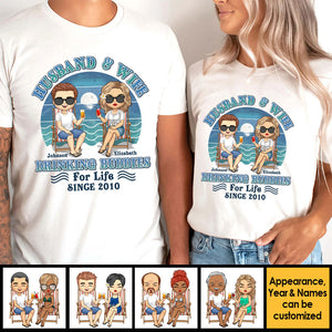 Mari et femme, amis de beuverie pour la vie - T-shirt unisexe personnalisé, sweat à capuche, sweat-shirt - Cadeau pour couple, mari et femme, anniversaire, fiançailles, mariage, cadeau de mariage