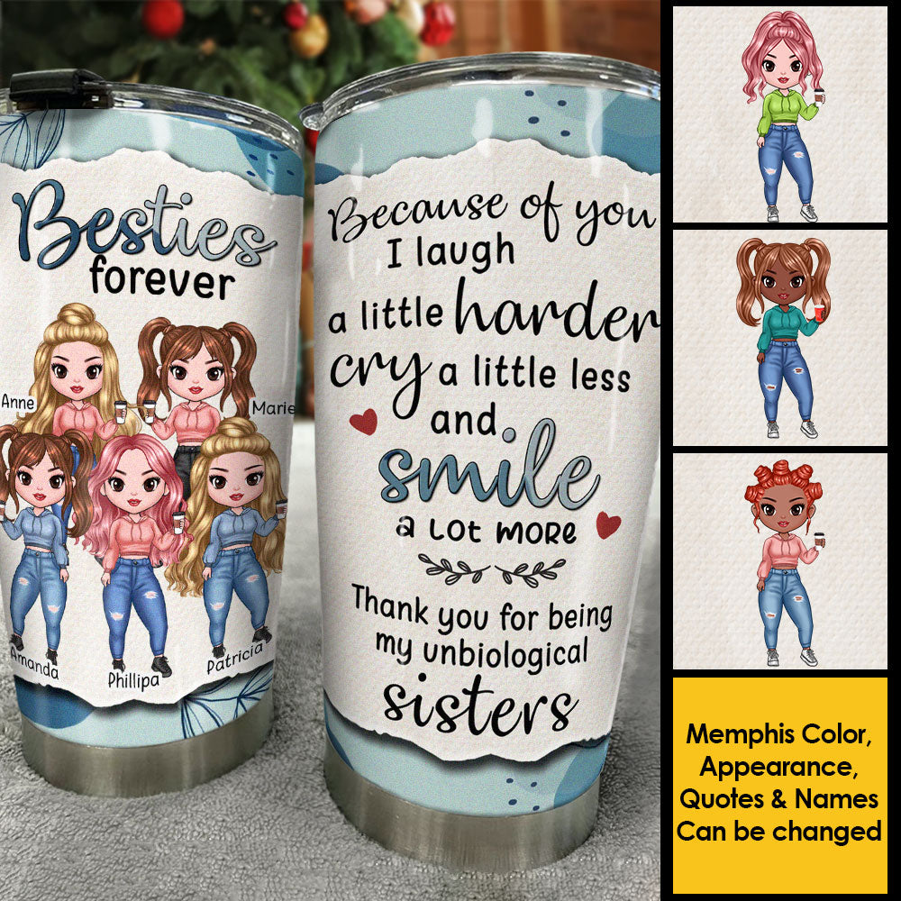 Because Of You, I Smile A Lot More - Personalized Tumbler.
