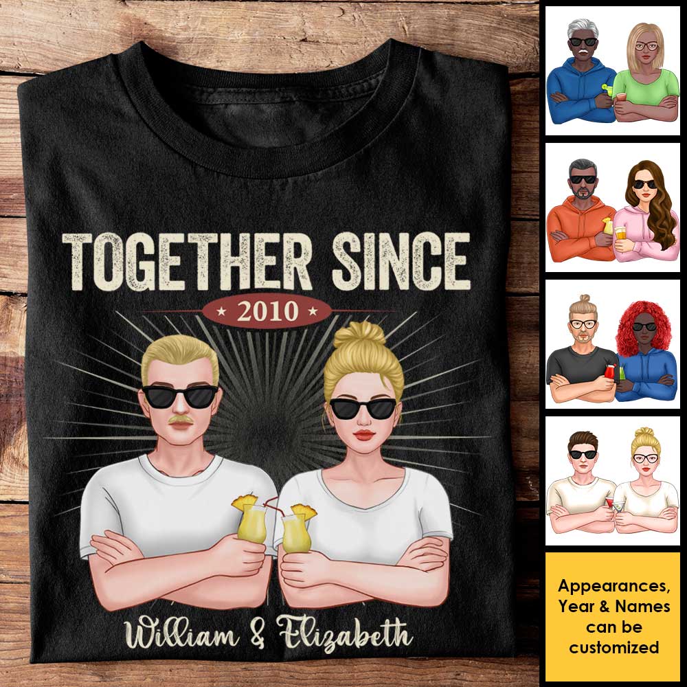 Nous sommes ensemble depuis la dernière décennie - Cadeau pour couple, mari et femme - T-shirt personnalisé, sweat à capuche