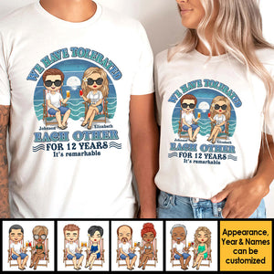 Nous nous sommes tolérés pendant de nombreuses années, c'est remarquable - T-shirt unisexe personnalisé, sweat à capuche, sweat-shirt - Cadeau pour couple, mari femme, anniversaire, fiançailles, mariage, cadeau de mariage