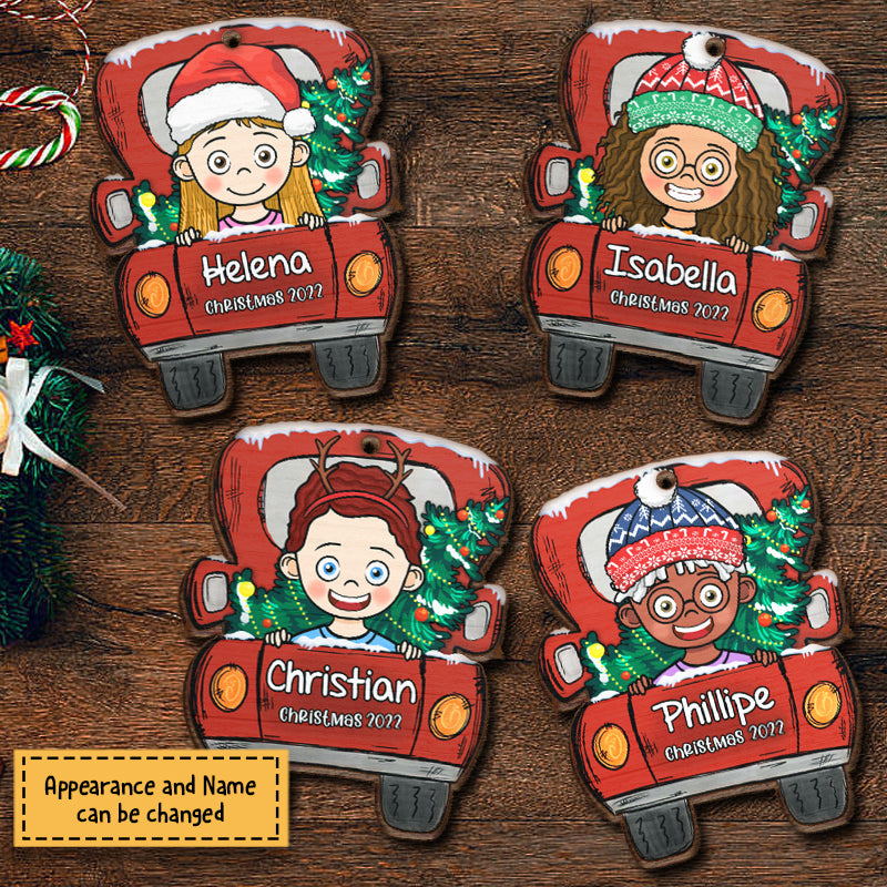 Profitez de Noël 2022 avec vos enfants ! Décoration de Noël en bois personnalisée en forme de voiture