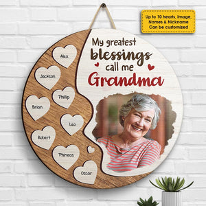 Mes plus grandes bénédictions, appelez-moi grand-mère ! - Télécharger une image, cadeau pour maman, grand-mère - Panneau en bois personnalisé