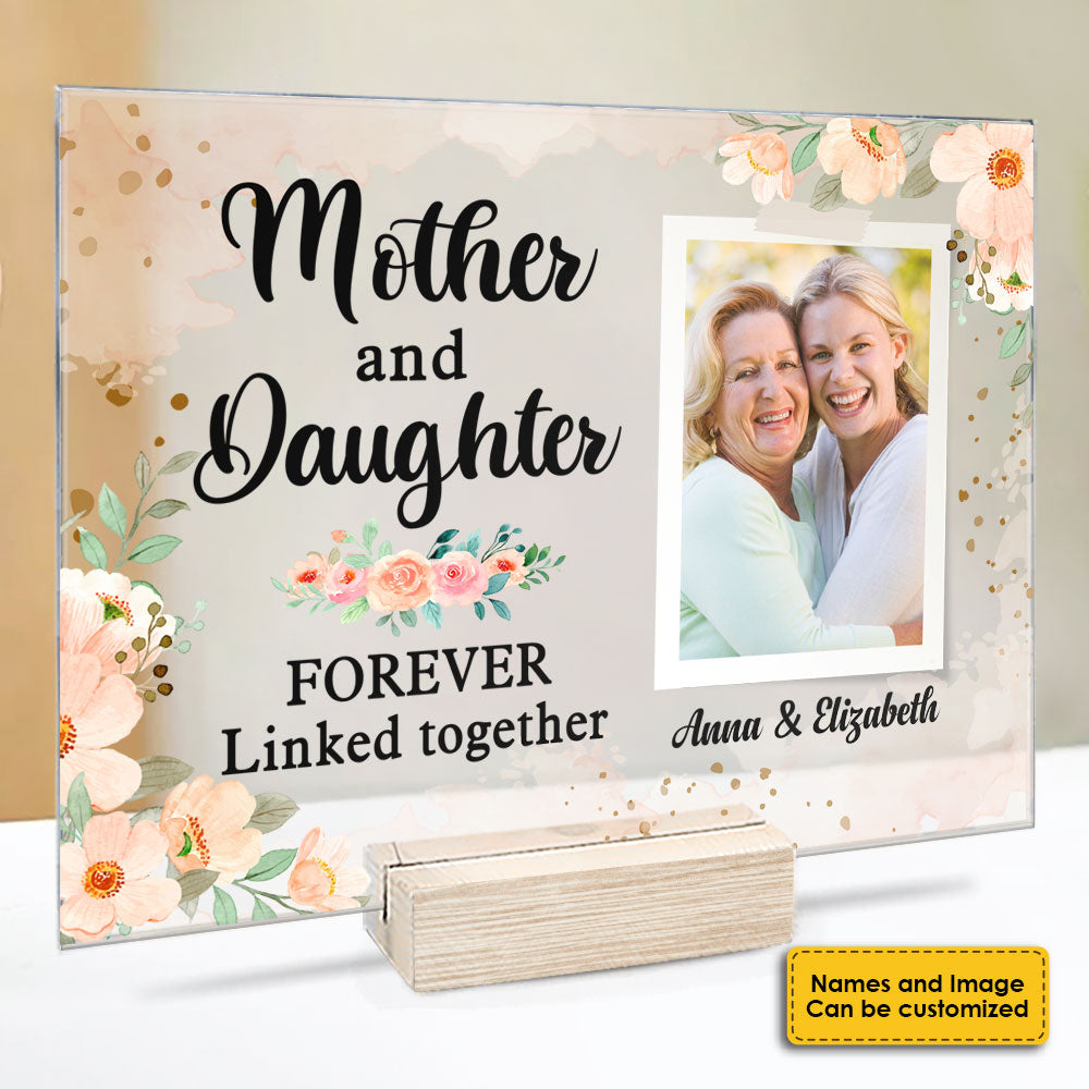 Mère et fille unies pour toujours – Télécharger une image, cadeau pour maman, plaque acrylique personnalisée