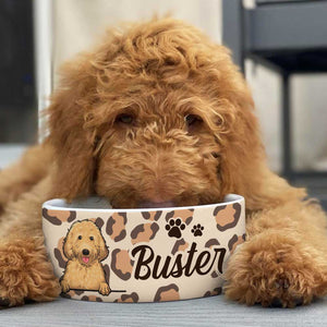 Cheetah Skin, Gift For Dog Lovers - Personalized Custom Dog Bowls.