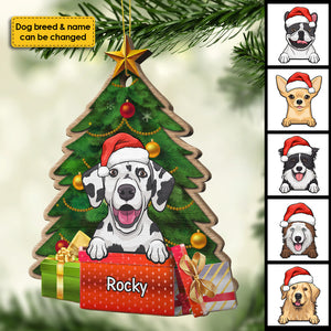 Under The Christmas Tree - Personalized Shaped Ornament.