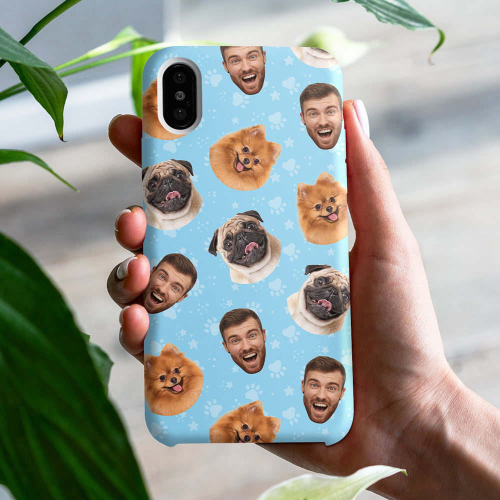 Colorful Paw And Humans - Upload Image, Gift For Pet Lovers - Personalized Phone Case.
