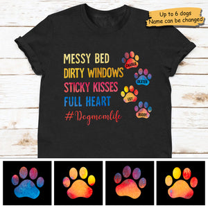 Sticky Kisses Full Heart - Dog Mom Life - Personalized Unisex T-Shirt.