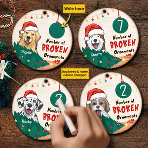 Number Of Broken Ornaments - Personalized Round Ornament.