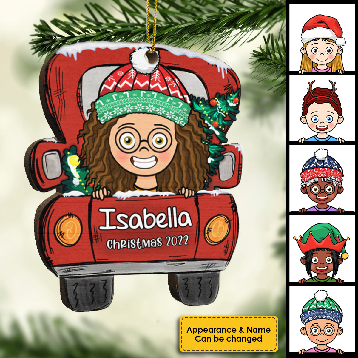 Profitez de Noël 2022 avec vos enfants ! Décoration de Noël en bois personnalisée en forme de voiture