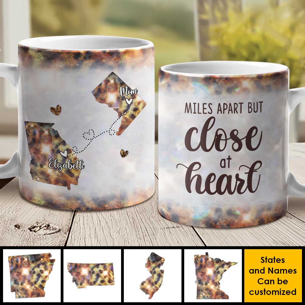 À des kilomètres de distance, mais proches au cœur - Cadeau pour maman - Tasse personnalisée