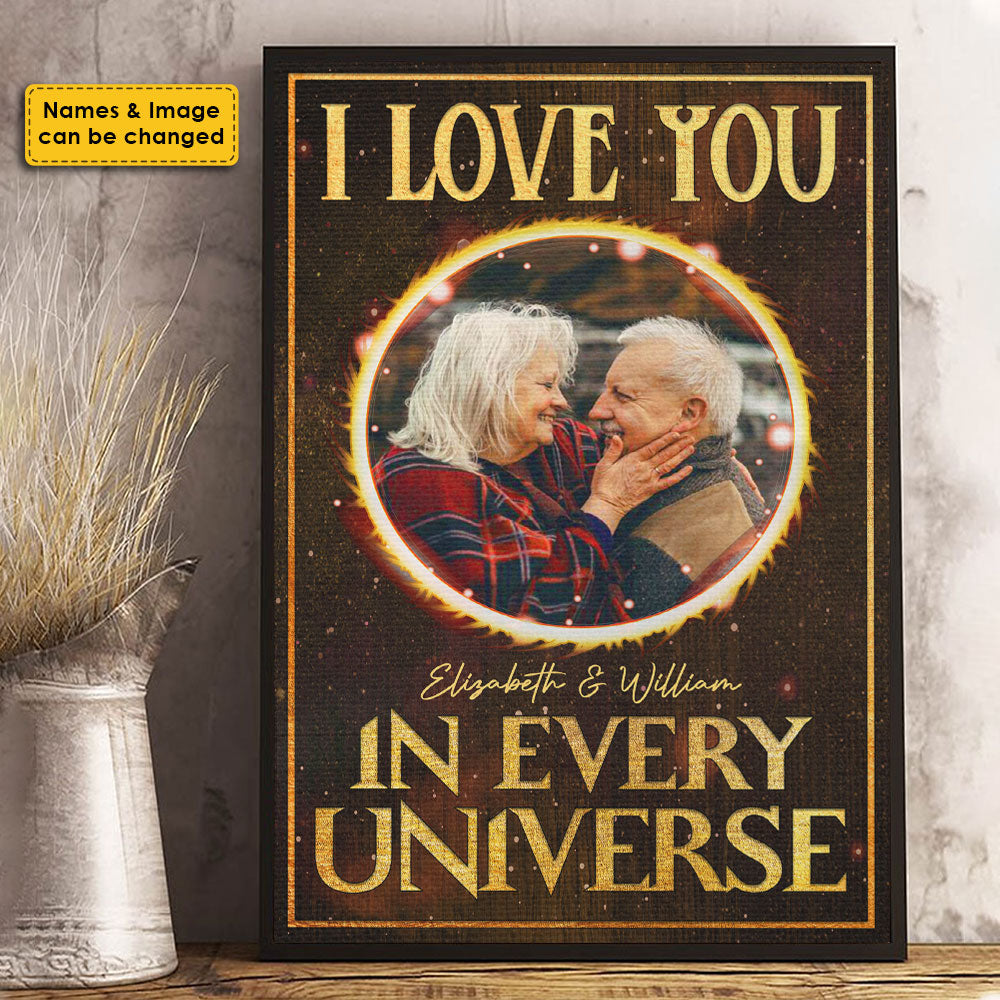 Je t'aime dans tous les univers - Télécharger une image, cadeau pour couple, mari et femme, affiche verticale personnalisée