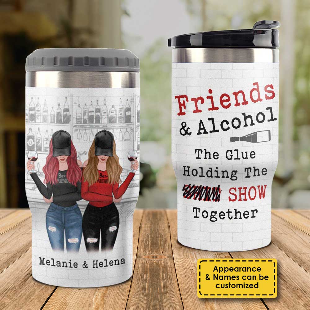 Amis et alcool - Glacière personnalisée - Cadeau pour meilleure amie