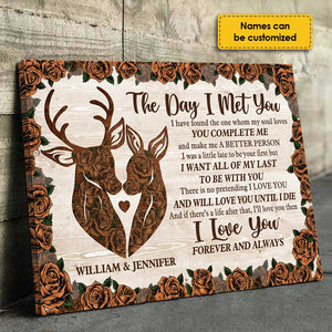 You Make Me A Better Person - Personalized Horizontal Canvas - Gift For Couples, Husband Wife