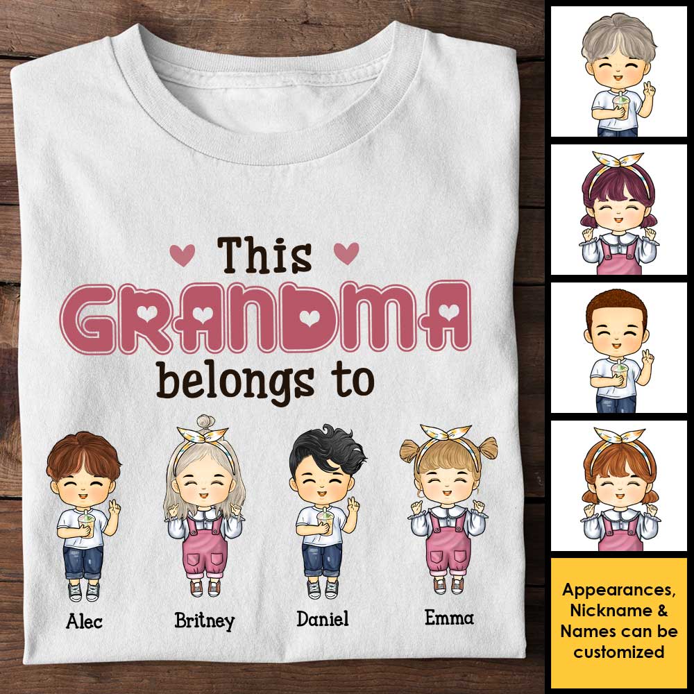 Cette grand-mère appartient à ces adorables enfants - Cadeau pour maman, grand-mère - T-shirt unisexe personnalisé, sweat à capuche