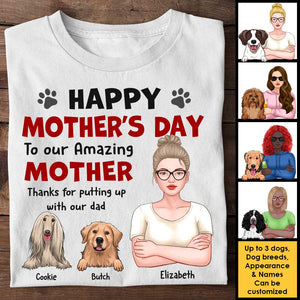 Bonne fête des Mères à notre merveilleuse maman ! Merci d'avoir supporté notre papa ! Cadeau pour la fête des Mères, t-shirt unisexe personnalisé, sweat à capuche