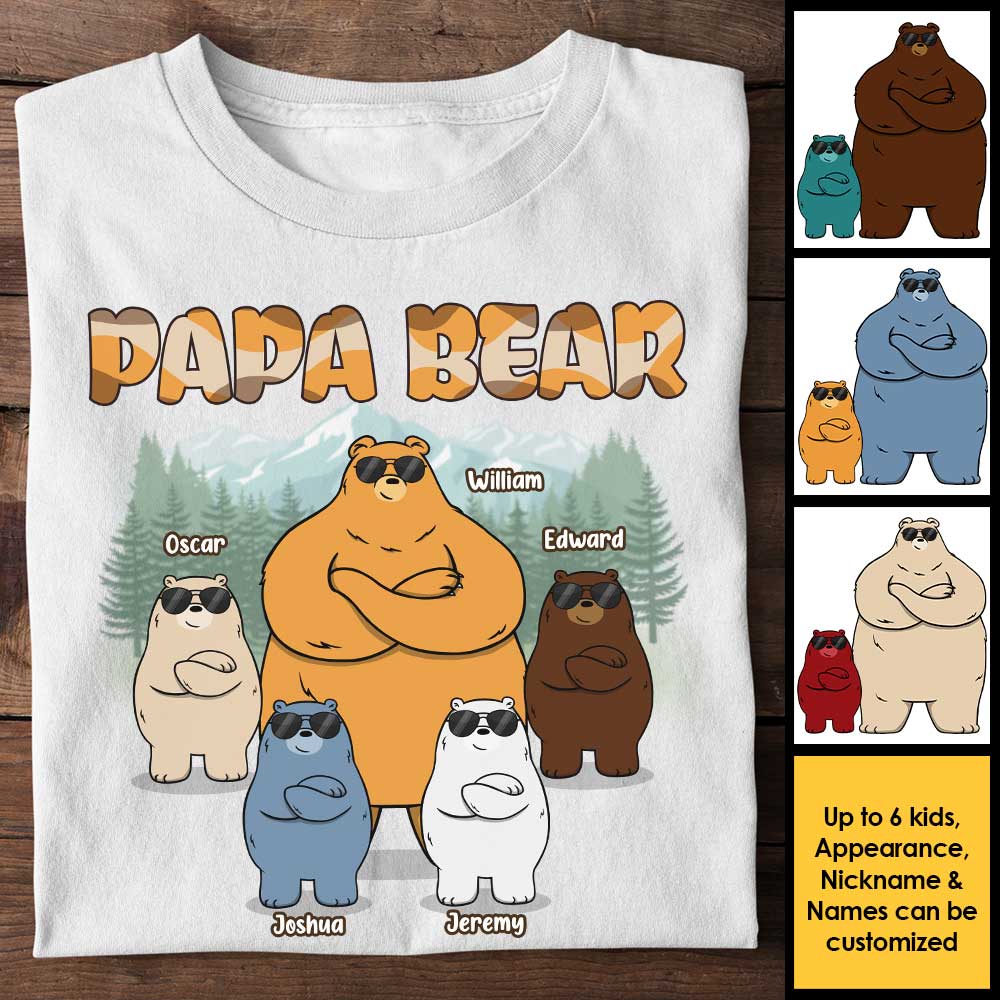 Papa Ours Génial - T-shirt et sweat à capuche unisexe personnalisé - Cadeau pour papa et grand-père