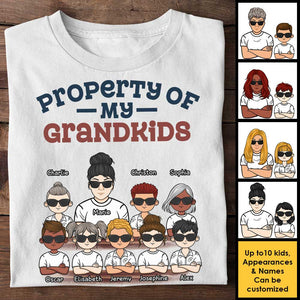 Property Of My Grandkids - Gift For Grandma, Personalized Unisex T-shirt, Hoodie.