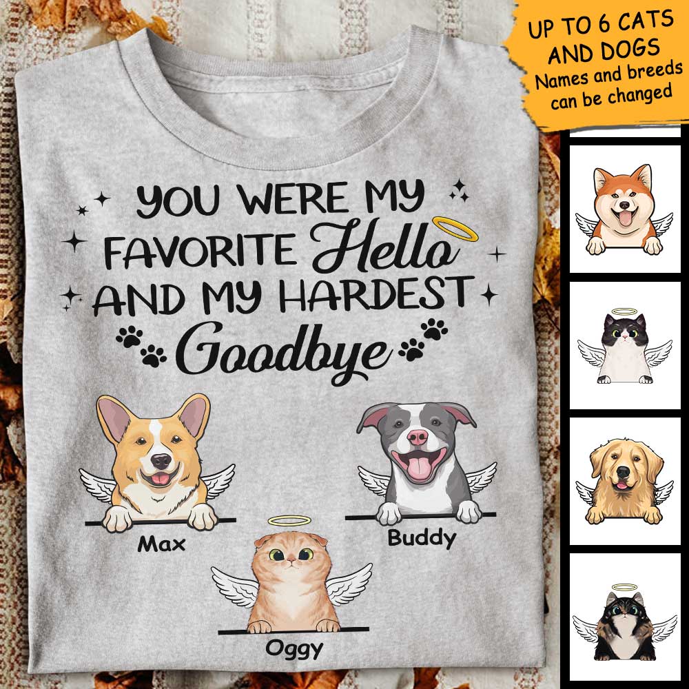 You Were My Favorite Hello And My Hardest Goodbye - Personalized Unisex T-Shirt.