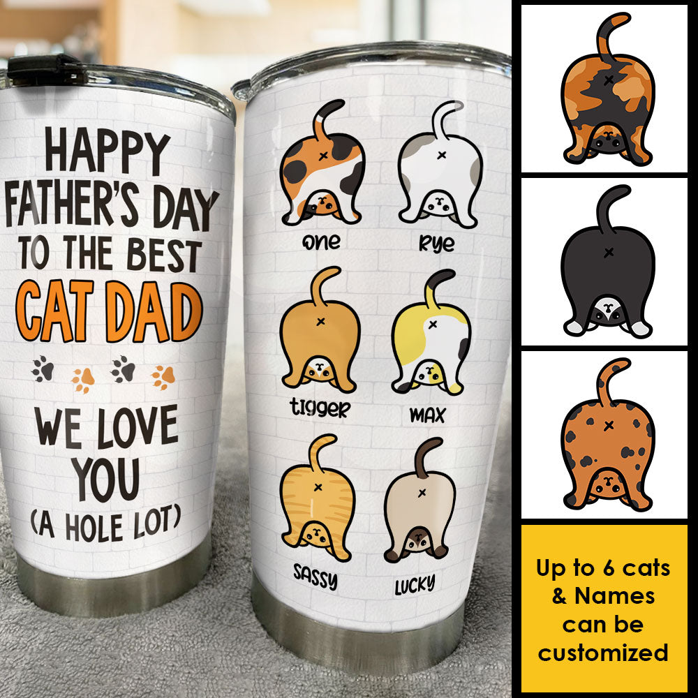 Nous aimons notre papa chat - Gobelet personnalisé - Cadeau pour la fête des pères