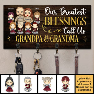 Nos plus grandes bénédictions nous appellent grands-parents - Porte-clés personnalisé, porte-clés - Cadeau pour couples, mari et femme
