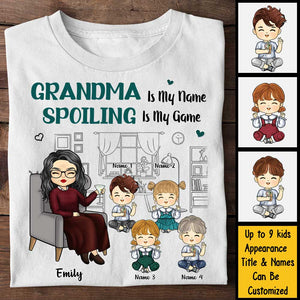 Grand-mère, mamie, c'est mon nom, gâcher, c'est mon jeu - Cadeau pour maman, grand-mère - T-shirt unisexe personnalisé, sweat à capuche
