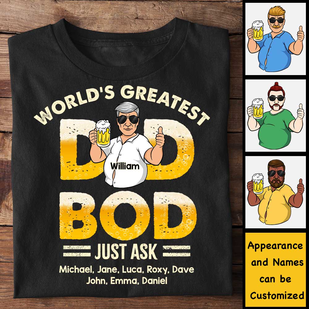 Le meilleur corps de papa de tous les temps, demandez à mes enfants - Cadeau pour papa - T-shirt unisexe personnalisé, sweat à capuche
