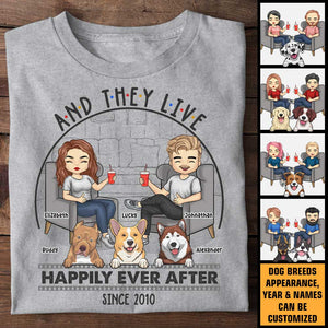 They Lived Happily Ever After - Personalized Unisex T-shirt, Hoodie, Sweatshirt - Gift For Couple, Husband Wife, Anniversary, Engagement, Wedding, Marriage Gift