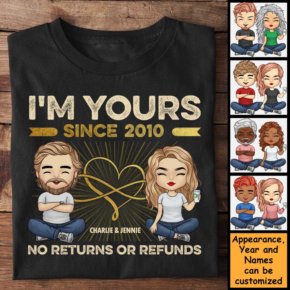 No Returns Or Refunds - Personalized Unisex T-Shirt, Hoodie, Sweatshirt - Gift For Couple, Husband Wife, Anniversary, Engagement, Wedding, Marriage Gift