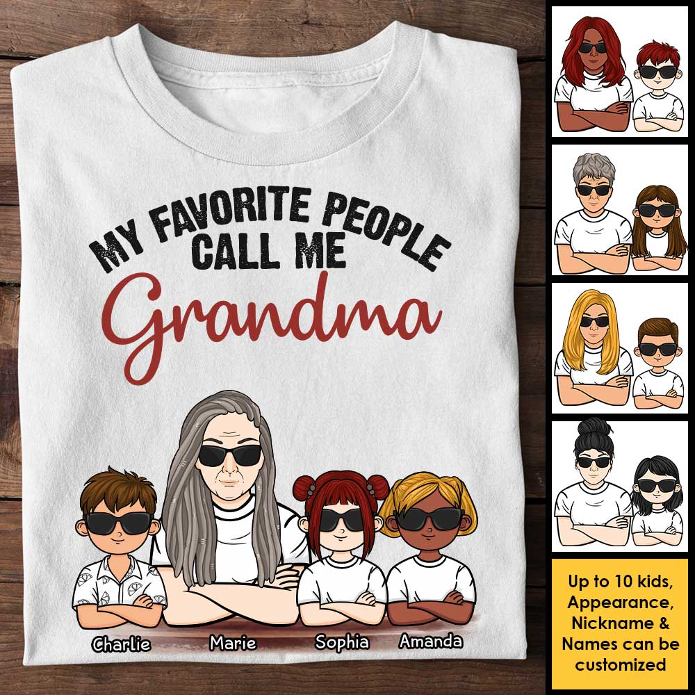 Mes personnes préférées m'appellent grand-mère - T-shirt unisexe personnalisé, sweat à capuche - Cadeau pour maman, grand-mère