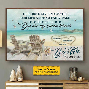 Our Home Ain't No Castle - Personalized Horizontal Poster - Gift For Couples, Husband Wife