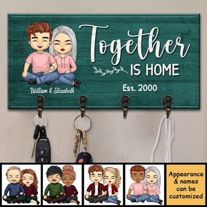 Ensemble, c'est la maison - Porte-clés personnalisé, porte-clés - Cadeau pour couple, mari et femme