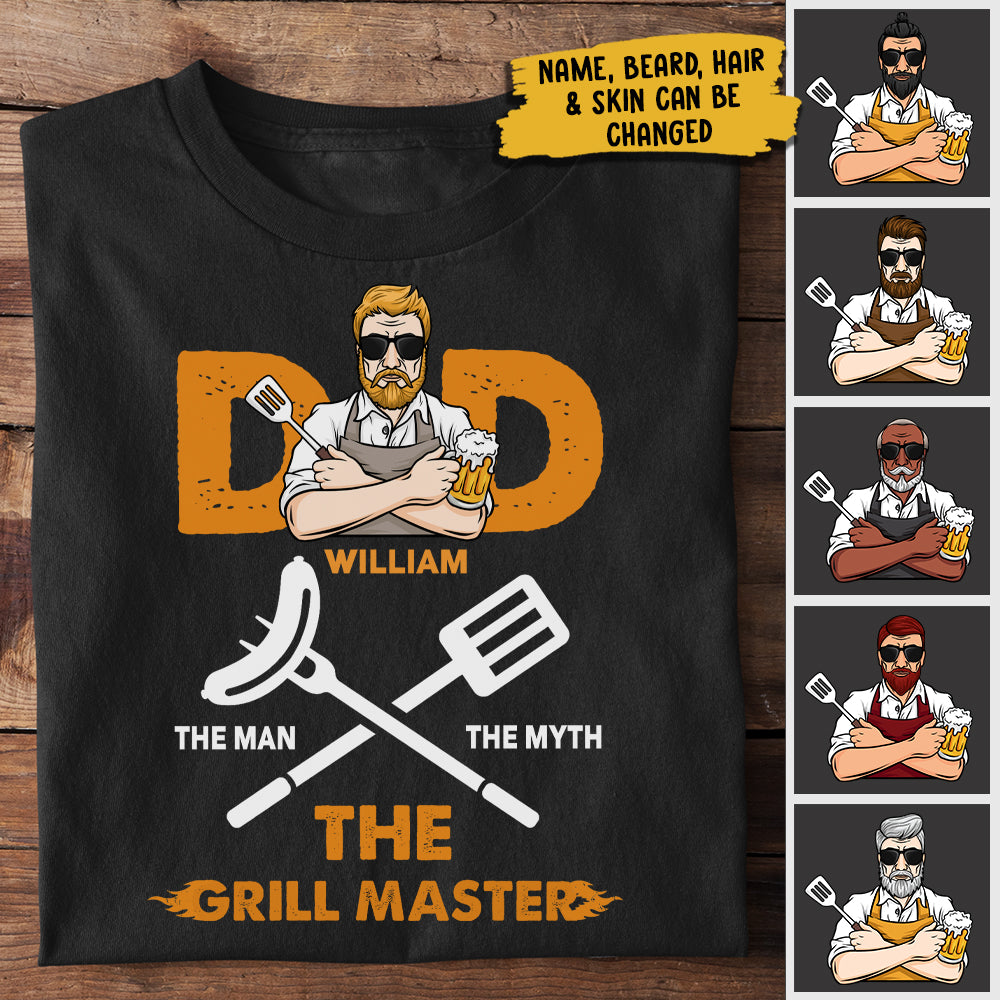 The Grill Master - Gift for Dads - Personalized Unisex T-Shirt.